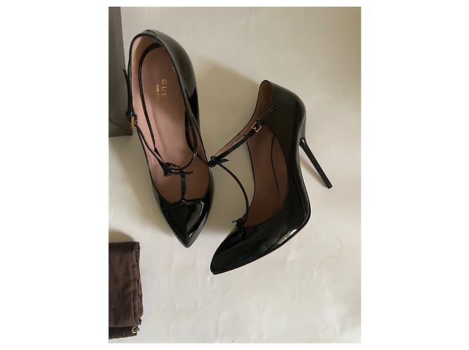 Décolleté classiche Gucci in pelle verniciata nera Nero - vista 8