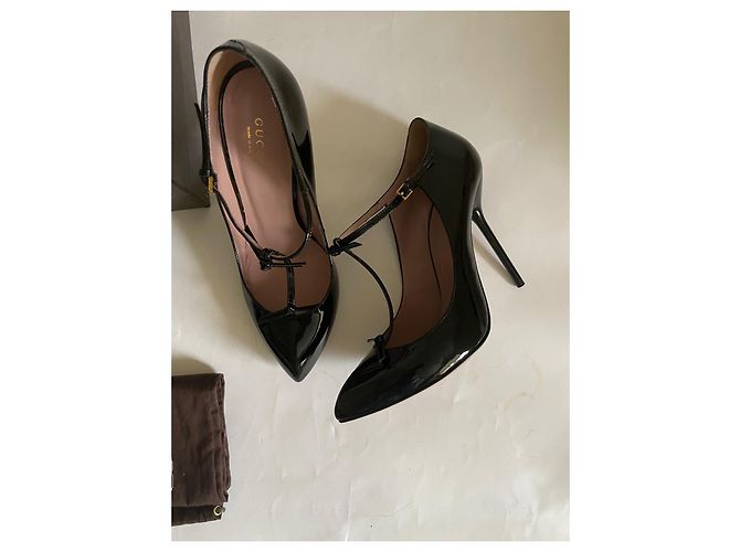 Décolleté classiche Gucci in pelle verniciata nera Nero - vista 9