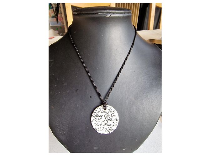 Autre Marque Note di porcellana,  seta solida e argento 925 Nero Bianco - vista 2