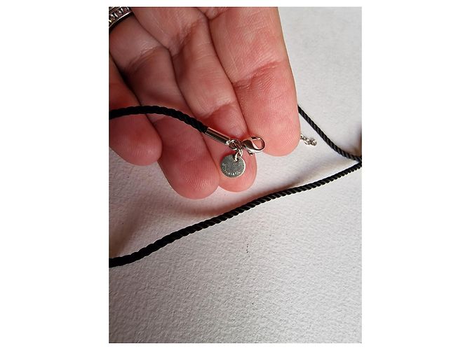 Autre Marque Note di porcellana,  seta solida e argento 925 Nero Bianco - vista 4
