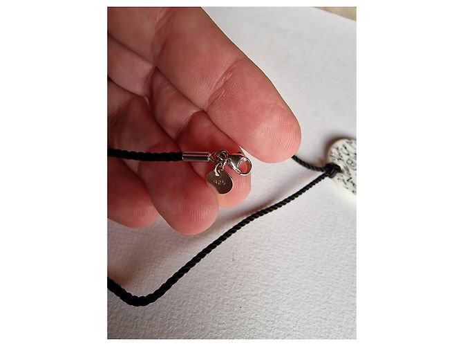 Autre Marque Note di porcellana,  seta solida e argento 925 Nero Bianco - vista 5