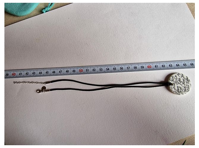 Autre Marque Note di porcellana,  seta solida e argento 925 Nero Bianco - vista 7