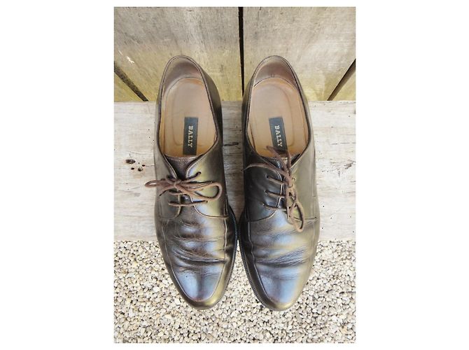Derby Bally Martore in pelle marrone scuro 42,5 - vista 4