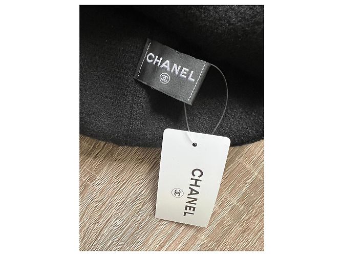 NUOVO Chanel CC nero 100% Berretto in cashmere - vista 3