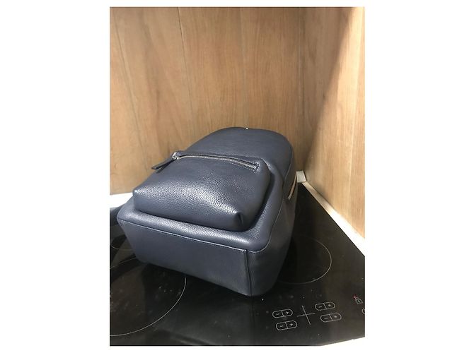 Montblanc Blue Leather Backpack - view 3
