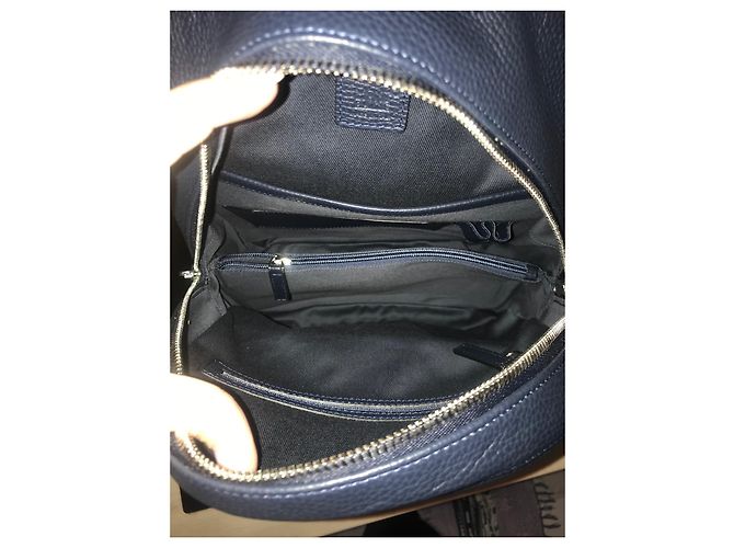 Montblanc Blue Leather Backpack - view 6