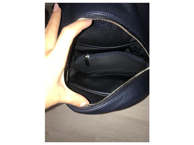 Montblanc Blue Leather Backpack - view 7
