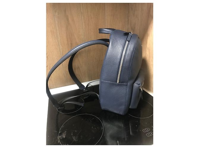 Montblanc Blue Leather Backpack - view 9