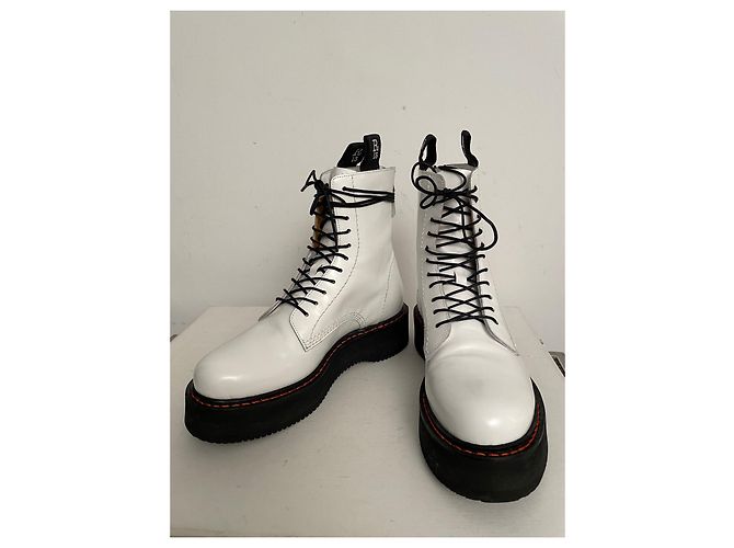 Botines R13 de charol blanco - vista 3