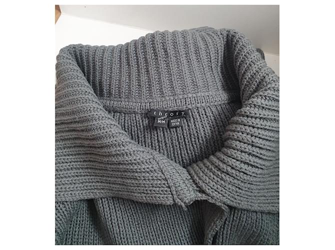 Strickjacke Theory Grau Wolle Nylon M - Ansicht 5