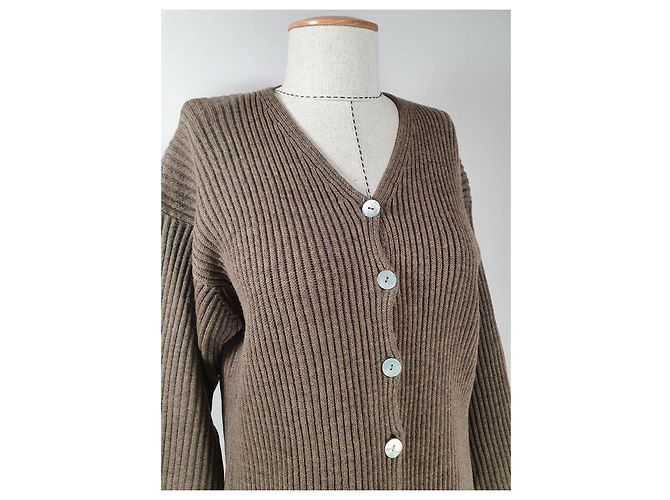 Fabiana Filippi Strickjacke Braun Merino Wolle - Ansicht 2