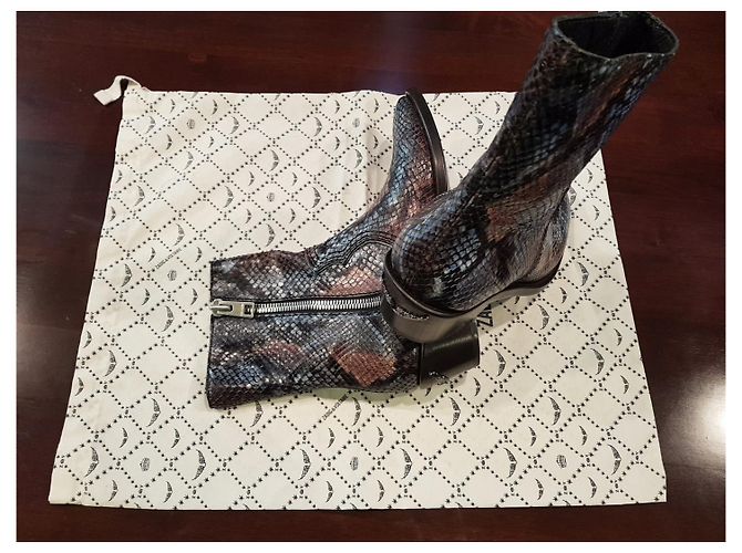 Zadig & Voltaire Pilar Wild leather ankle boots python 38 Multiple colors - view 7