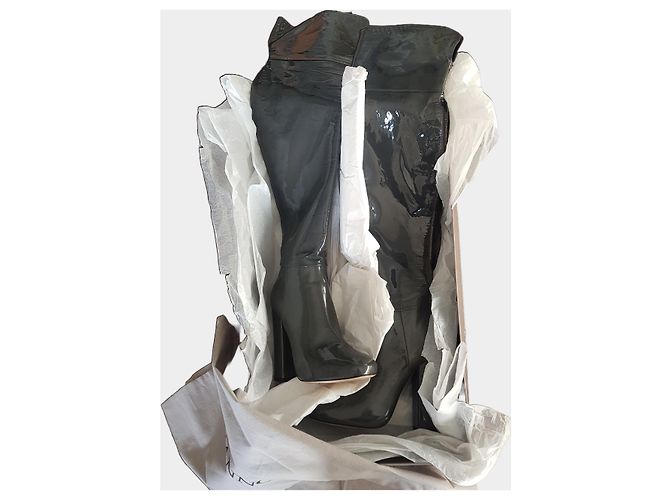 Botas por encima de la rodilla Ermanno Scervino de cuero color plomo - vista 11