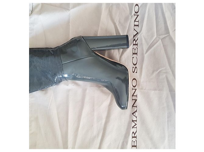 Botas por encima de la rodilla Ermanno Scervino de cuero color plomo - vista 5