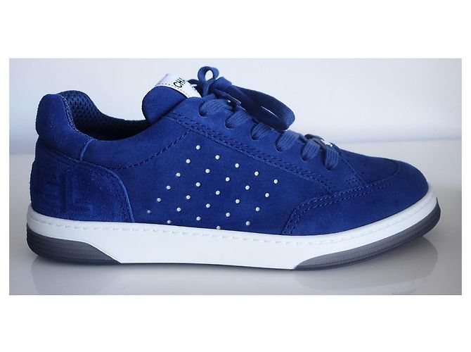 Sneakers Chanel in camoscio blu royal 39.5 - vista 3