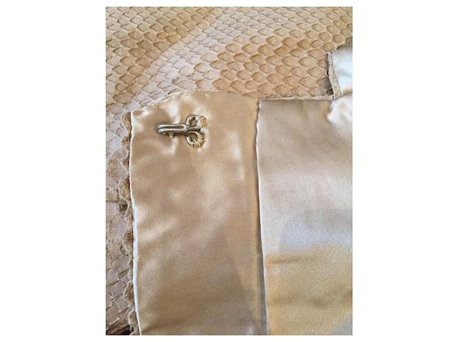 Autre Marque Python Leather Jacket Beige Silk Lining - view 2