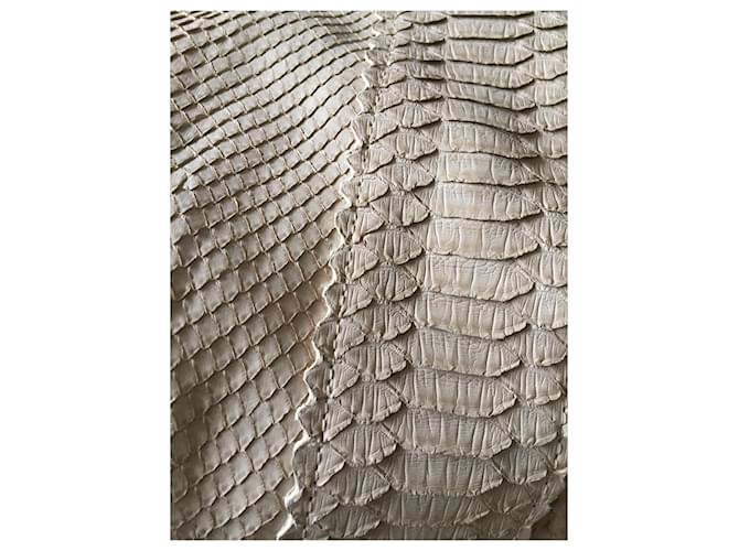 Autre Marque Python Leather Jacket Beige Silk Lining - view 4