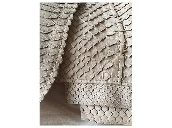 Autre Marque Python Leather Jacket Beige Silk Lining - view 5