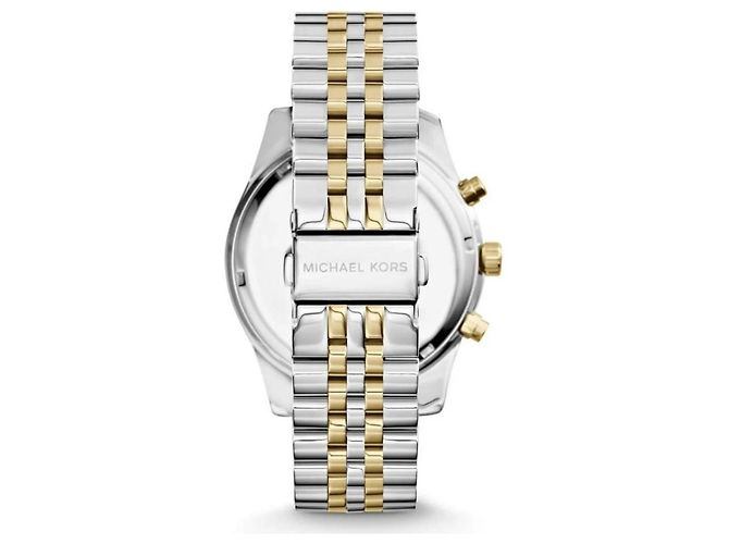 Orologio Michael Kors Lexington Cronografo Quadrante Argento D'oro - vista 2