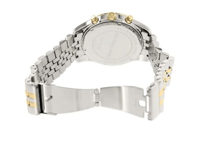 Orologio Michael Kors Lexington Cronografo Quadrante Argento D'oro - vista 3