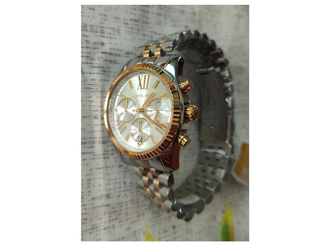 Orologio Michael Kors Lexington Cronografo Quadrante Argento D'oro - vista 8