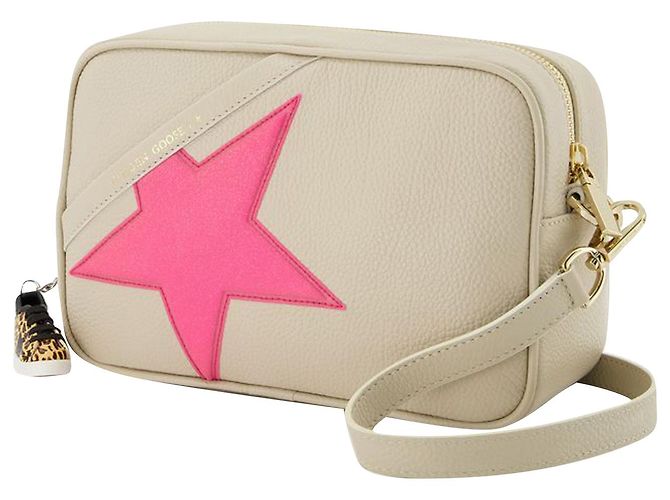 Golden Goose Deluxe Brand Borsa Stella in Pelle Bianca - vista 2