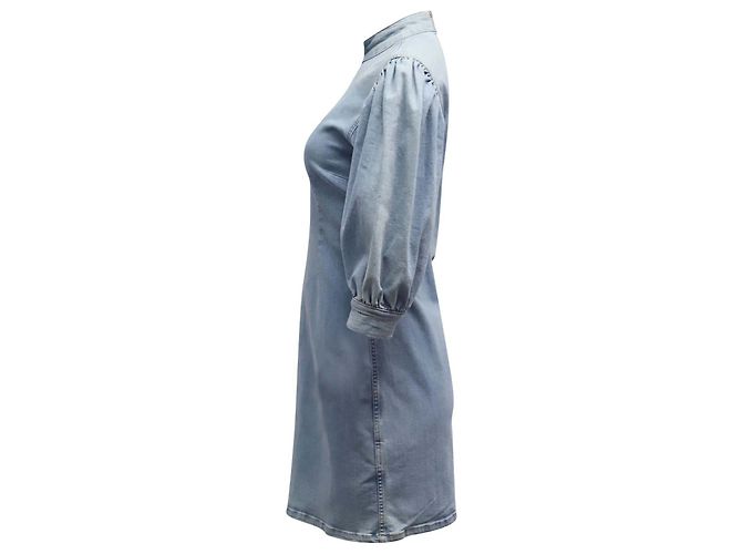 Minivestido vaquero Ganni Cult en algodón azul claro - vista 2
