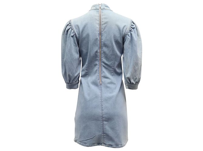 Minivestido vaquero Ganni Cult en algodón azul claro - vista 4