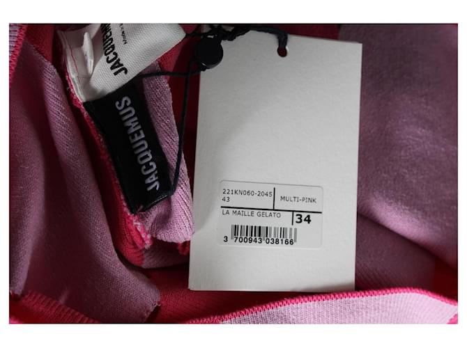 Top corto de canalé con patchwork de Jacquemus en algodón rosa - vista 5