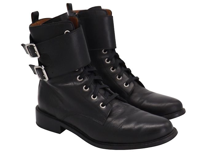 Botas de combate Ba&sh Como em couro preto - vista 2
