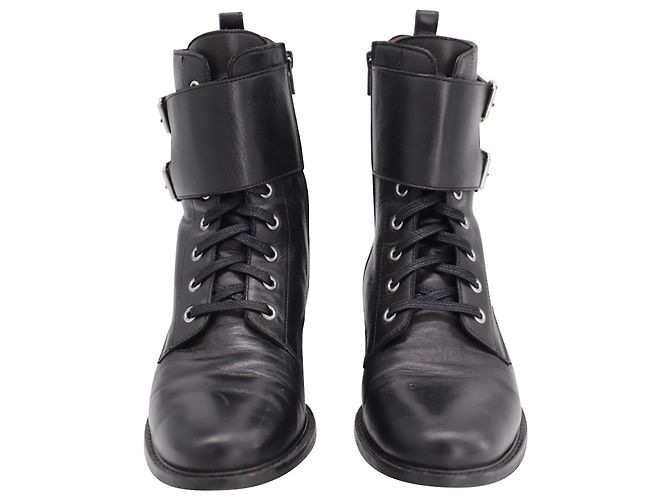 Botas de combate Ba&sh Como em couro preto - vista 3