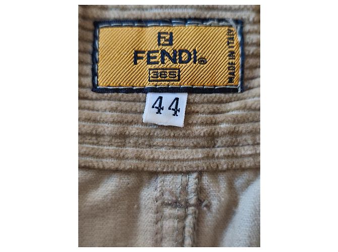 Falda Fendi de algodón caqui - vista 5