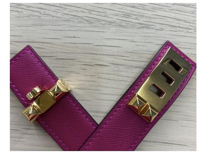 Hermès Collier De Chien 24 Gürtel Rosa Leder Pink - Ansicht 5