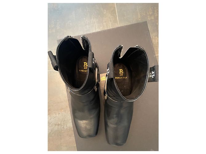 Botines R13 de cuero negro - vista 6