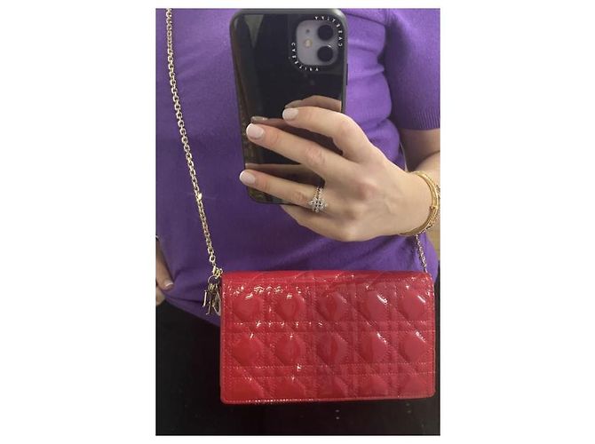 Pochette Lady Dior Dior Rosso Vernice - vista 8