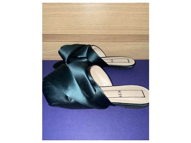 Mules N°21 in raso verde 40 - vista 2