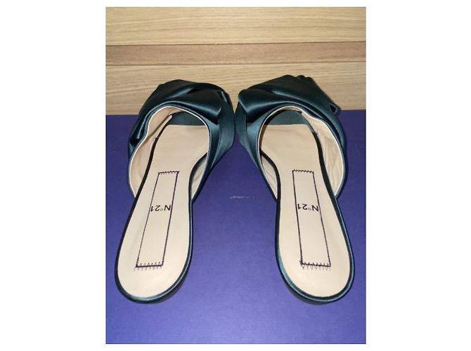Mules N°21 in raso verde 40 - vista 3