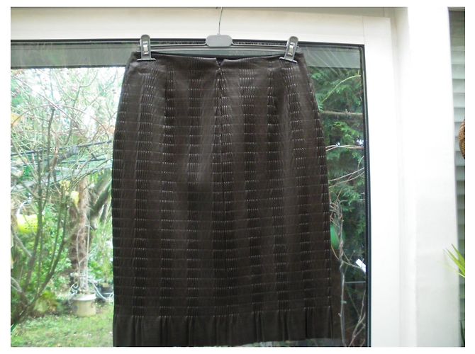 Falda Georges Rech de polipiel marrón Talla 40 Castaño - vista 2