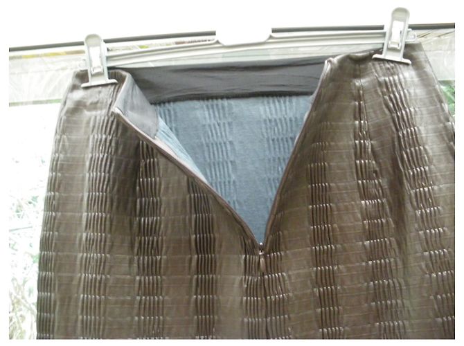 Falda Georges Rech de polipiel marrón Talla 40 Castaño - vista 3