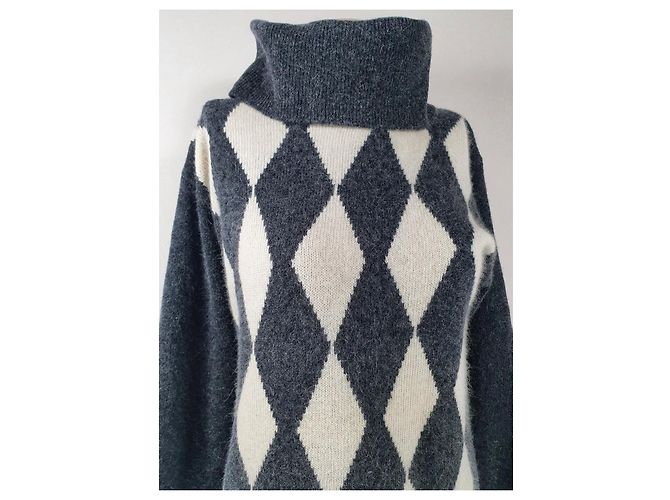 Autre Marque Jersey Polo Oversize Rombos DANIEL HECHTER Blanco Gris - vista 2