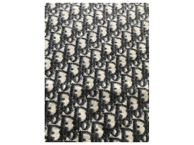 Sciarpa Dior Oblique Monogram in Cashmere Nero Bianco Grigio - vista 4
