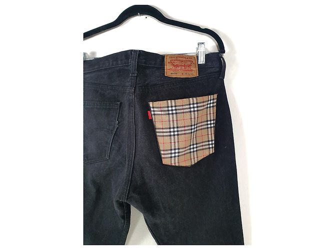 Jeans Levi's 501 con stampa Burberry nera Nero Multicolore - vista 3