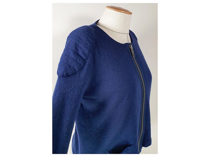 Acne Cardigan aus Wolle mit Reißverschluss Blau - Ansicht 2