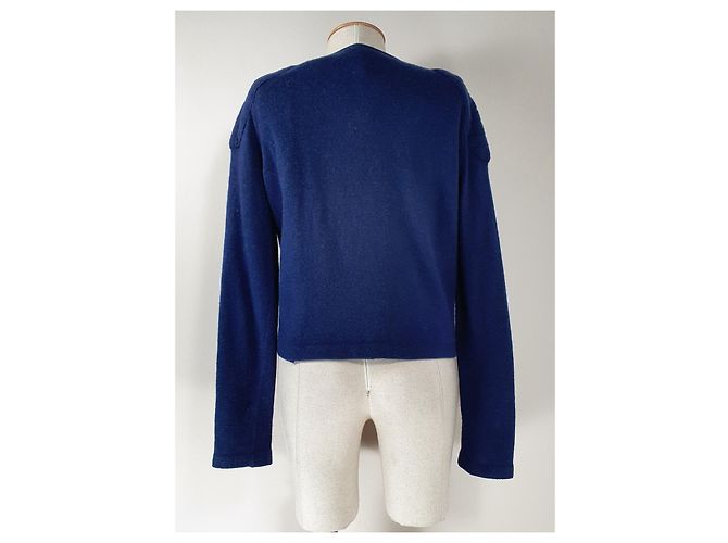 Acne Cardigan aus Wolle mit Reißverschluss Blau - Ansicht 4