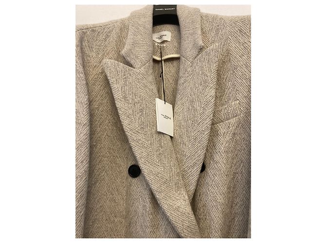 Abrigo Isabel Marant Oversize de Lana Blanco Blanco roto - vista 2