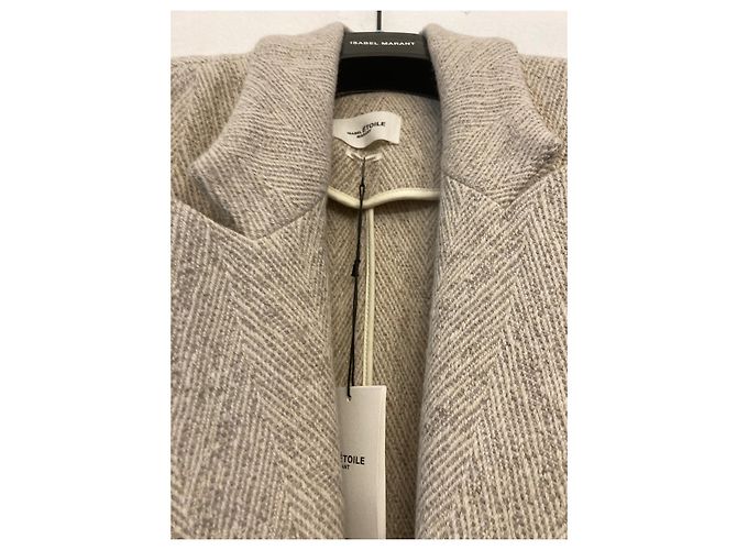 Abrigo Isabel Marant Oversize de Lana Blanco Blanco roto - vista 4