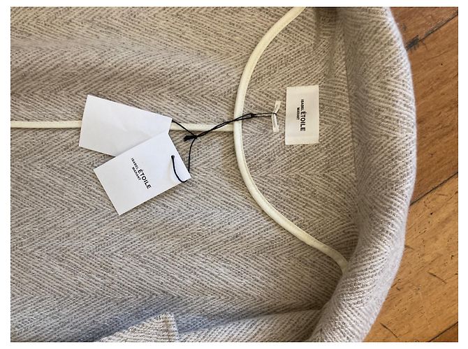 Abrigo Isabel Marant Oversize de Lana Blanco Blanco roto - vista 6
