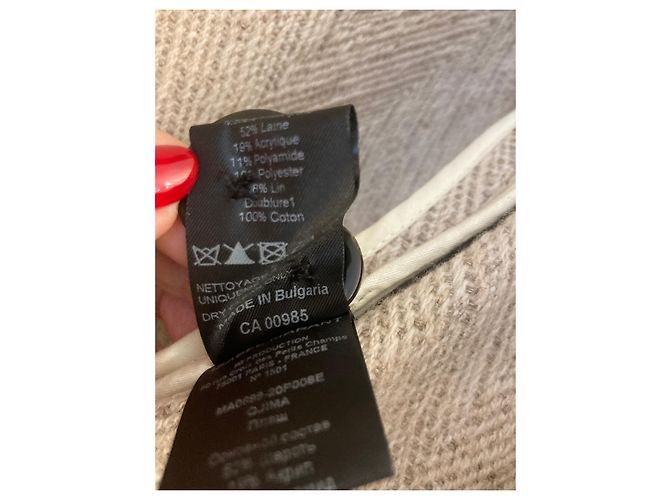 Abrigo Isabel Marant Oversize de Lana Blanco Blanco roto - vista 9
