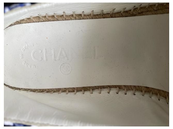 Cambon Chanel-Espadrilles aus Leder und Tweed, Pointure 41 Blau Hellblau - Ansicht 4