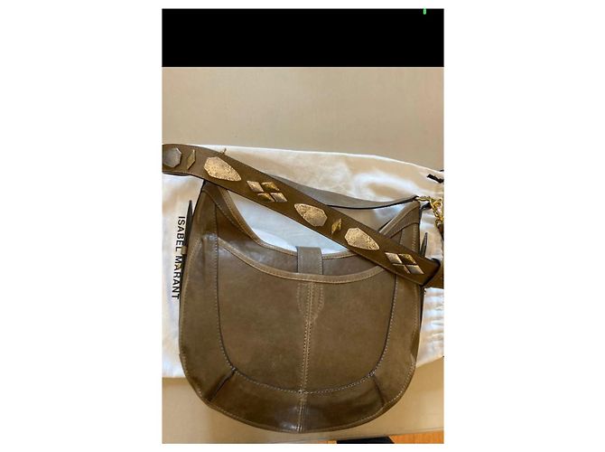 Borsa a mano Isabel Marant in pelle Grigio Khaki Cachi - vista 2